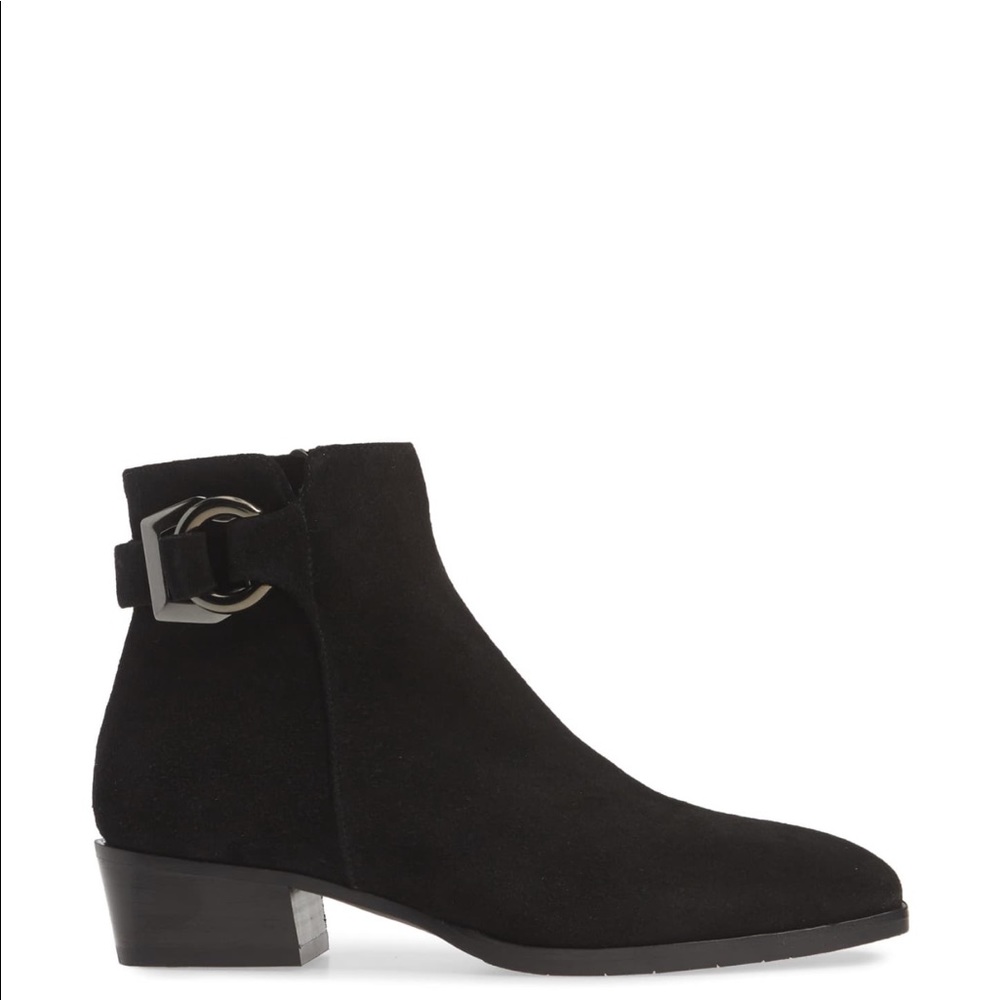 Aquatalia Faria Black Suede Weatherproof Bootie 8